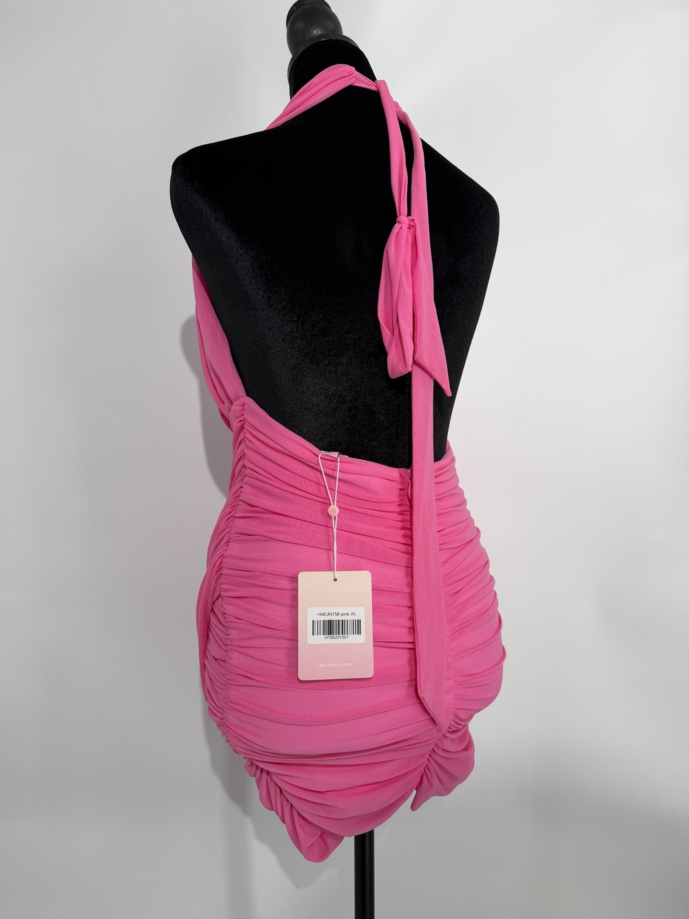 NWT HELLO MOLLY Aurora Nights Mini Dress Pink  with tie detail in Xs